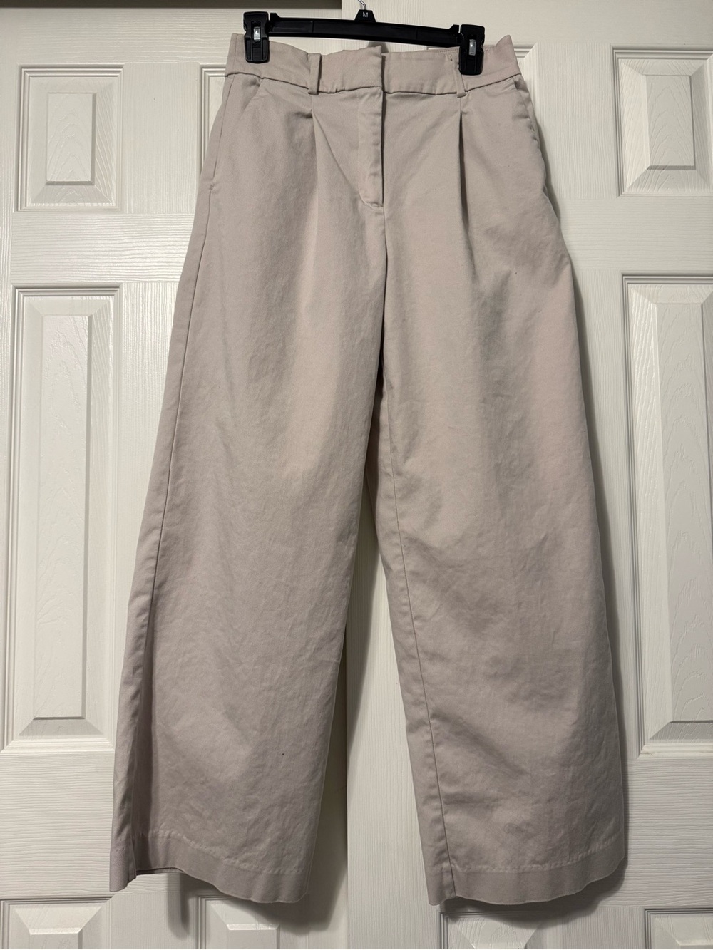 LOFT Wide-Leg Chinos in Light Taupe